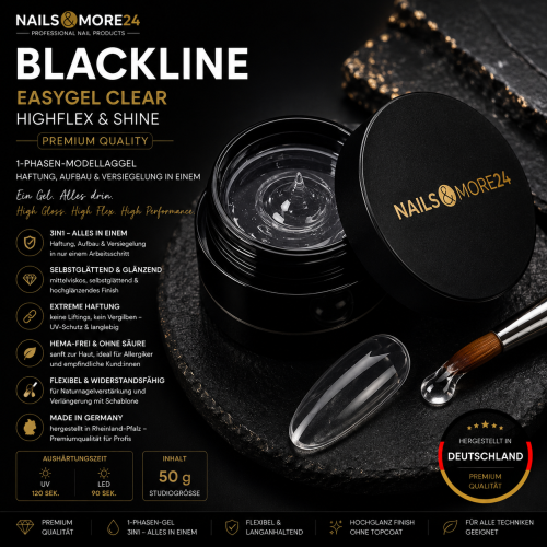 EasyGel Clear - HighFlex & Shine | Blackline premium quality | 50g